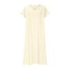 Fashion Women's Solid Color V-neck Long Dress Loose