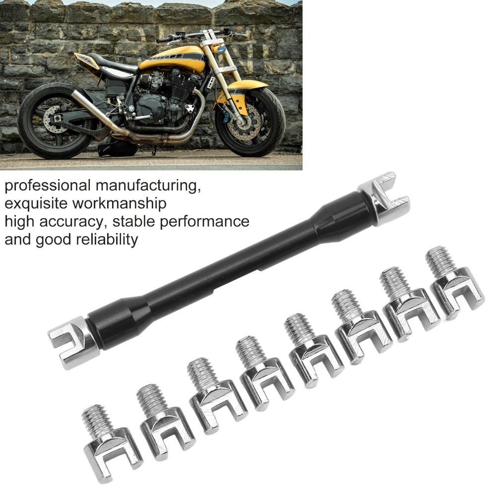 Black Long Handle Motorcycle Spoke Wrench Interchangeable Tip Spoke Wrench  Motorcycle Maintenance