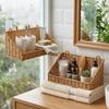 Handwoven Woven Hanging Basket Imitation Rattan Storage Hamper Cosmetics Bins  Bedroom