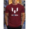 Letní novinka 2025 pánské tričko s potiskem Messi, s kulatým výstřihem, ležérní, módní a lehké polyesterové pánské tričko