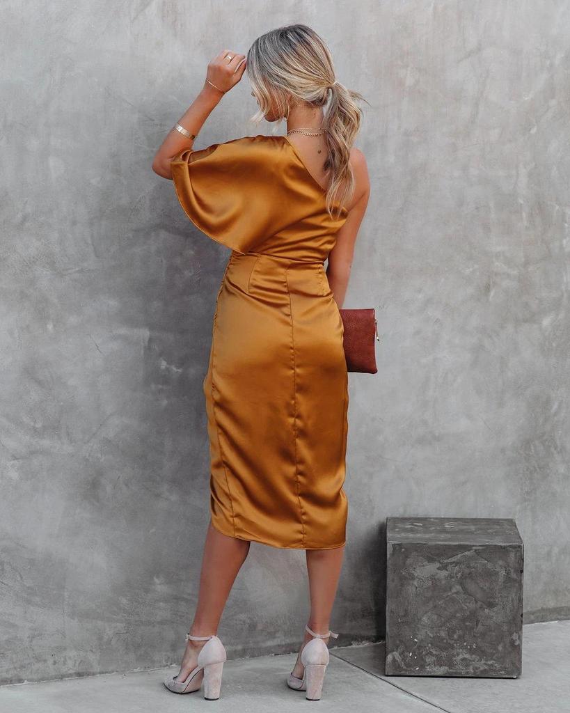 2021 Sexy One-Shoulder Irregular Evening Dress for Women