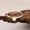 Moonstone Twisted Band 925 Sterling Silver Two Tone Ring, Minimalist Moonstone Ring, Handmade Stacking Ring, Gift for Her