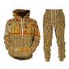 Ancient Egyptian Pharaoh 3D Print Hoodies Pants Sets Men's Sweatshirts Sweatpants Two Piece Suits Outdoor Tracksuit Man Clothing
