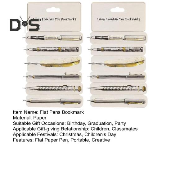 1Pc/2Pcs Flat Paper Pens Bookmark Double-Sided Ultra-Thin Paper Pens Card Tearable Fabulously Pen Bookmark for Your Book or Pocket