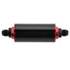 Universal 100 Micron AN8 Aluminum High Flow Fuel Inline Petrol Filter for Car Truck Black