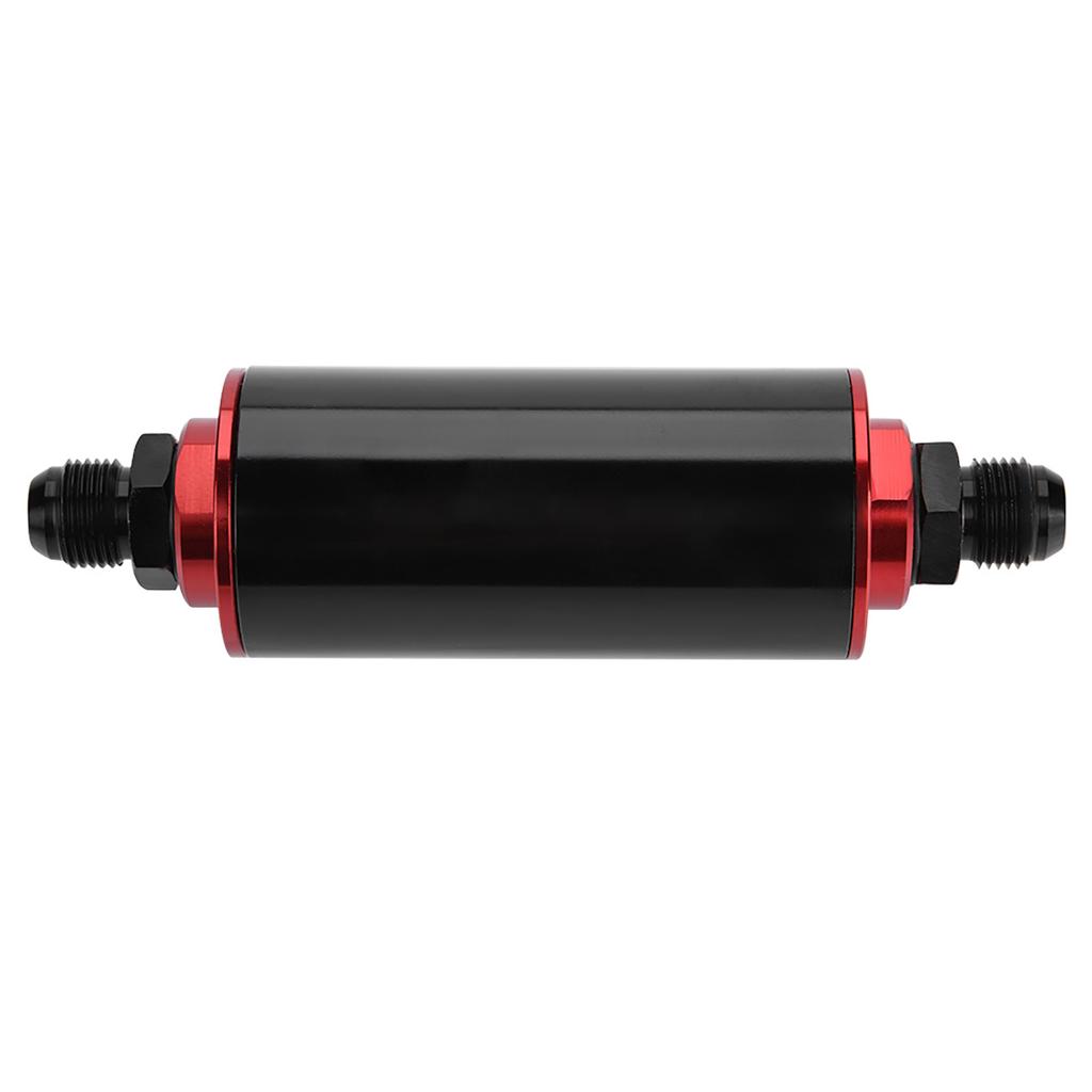 Universal 100 Micron AN8 Aluminum High Flow Fuel Inline Petrol Filter for Car Truck Black