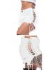 Spring/Summer Elastic Ripped Eyelet Bandage Denim Hot Pants Shorts for Women
