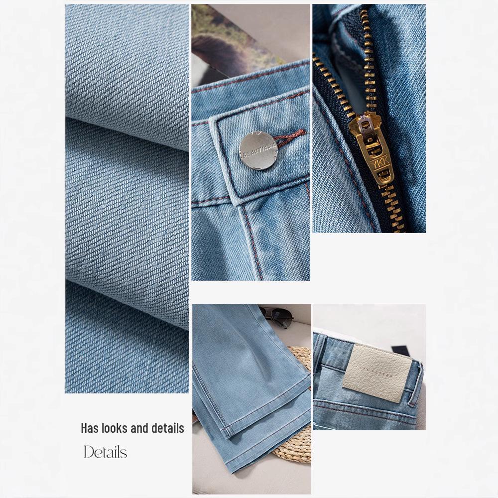 Summer Light Blue Flare Pants - Comfortable Stretch Slimming Denim Long Pants 532