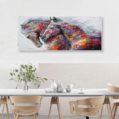 ZYGALLOP Animal Abstract Wall Art Running Horse Canvas Painting Modern Prints Posters Pictures Living Room Decoration Home Decor No Frame