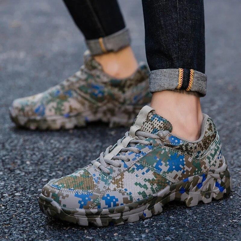 Nejnovější pánské turistické boty Outdoor Lehké maskáčové tenisky Pro turistiku Turistika Horolezectví Muži Trekingové tenisky Taktické boty