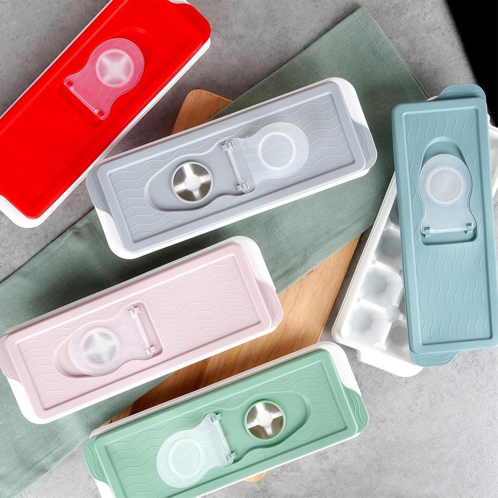 Foremka na Lód Forma Kostki Lodu do Mrożenia Kostek z Pokrywką