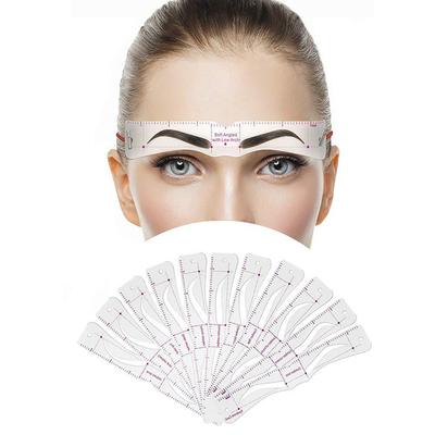 12 ks opakovaně použitelných vodítek pro kreslení obočí Sada šablon na obočí Sada make-up karet