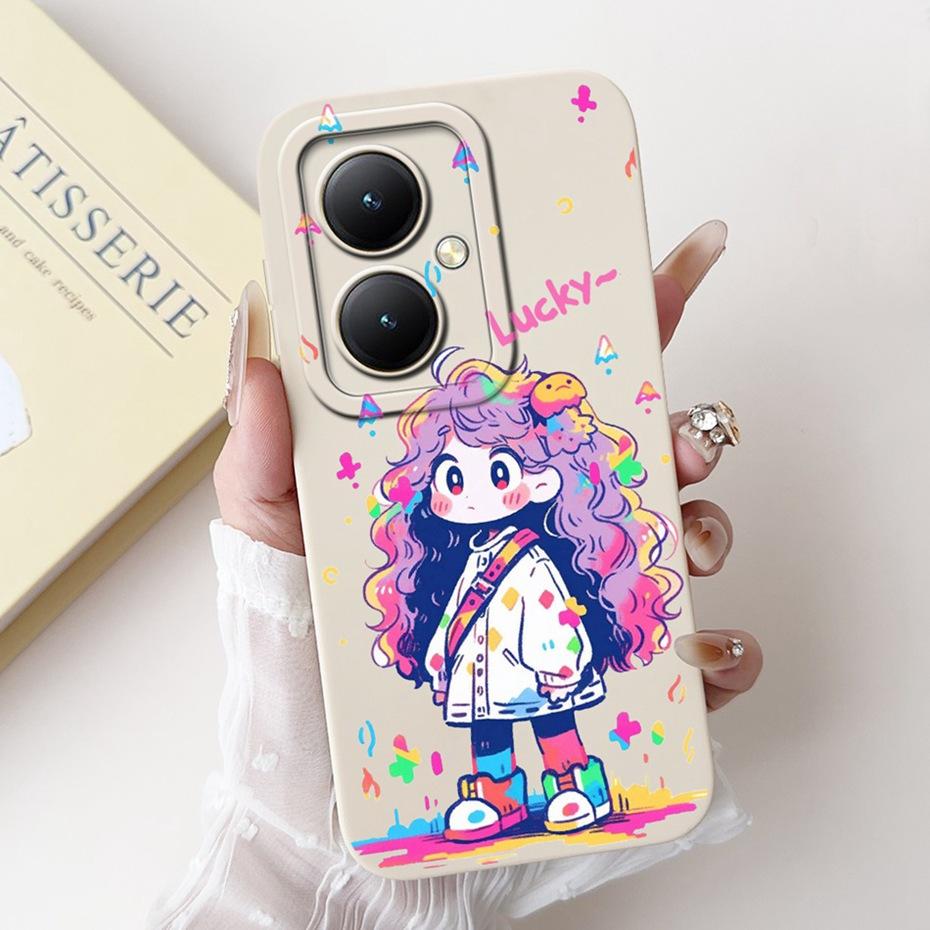 For Vivo Y35+ Y35m+ 5G Lens Protective Phone Case For Vivo Y35Plus Y35M Plus 5G Lovely Pattern Soft Silicone Jelly Cases