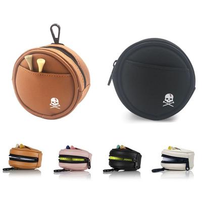Riñonera de Cuero para Golf Portabolas 4 Bolas Capacidad Estuche de Almacenamiento de Golf Cremallera Portátil Clip de Almacenamiento para Bolas de Golf Hombres/Mujeres