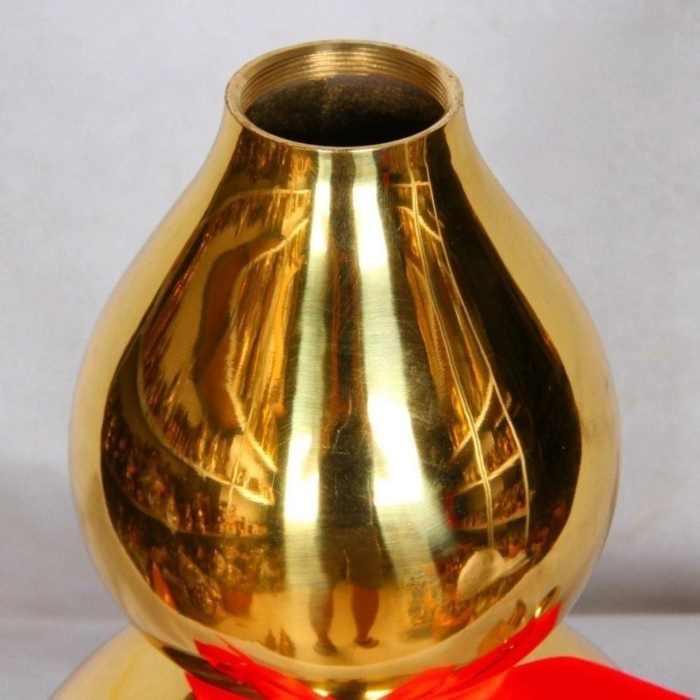 Smooth Copper Gourd Ornament 4/4.5 Inch Wealth Gourd Figurine Brass Gourd Statue  Fengshui