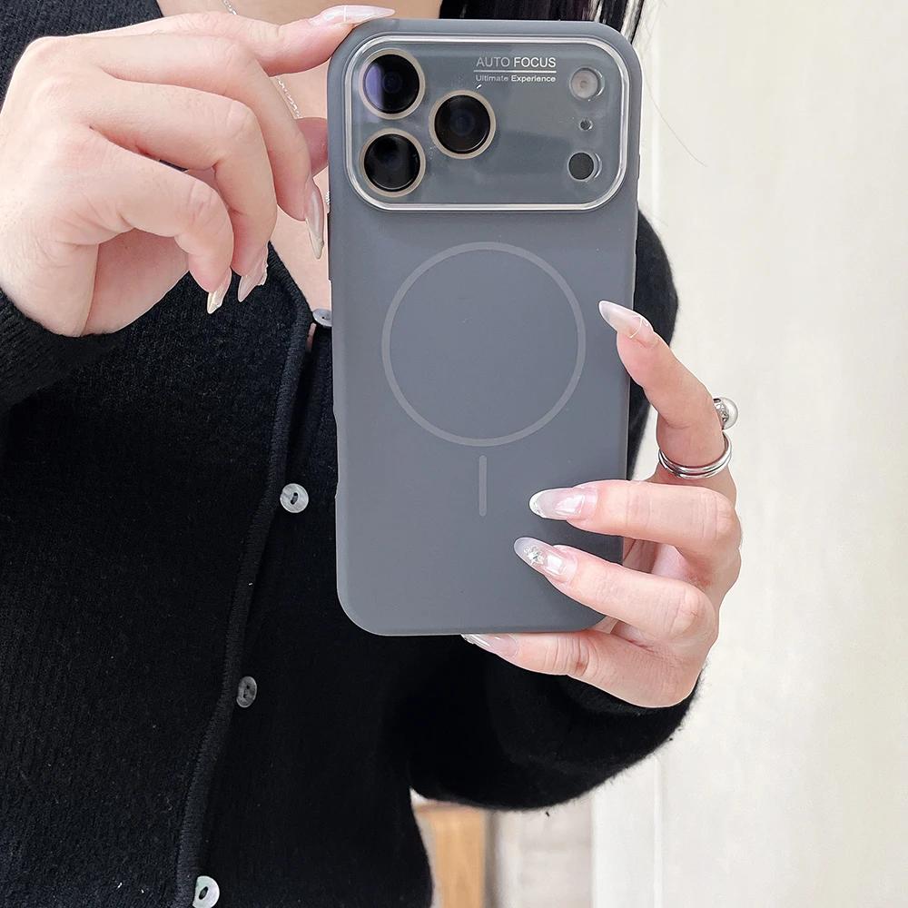 Fortschrittliche Flüssig-Handyhülle für iPhone 17 16 14 15 Pro Max Magnetisches Laden Glas Linsenschutz Silikon Paar-Set