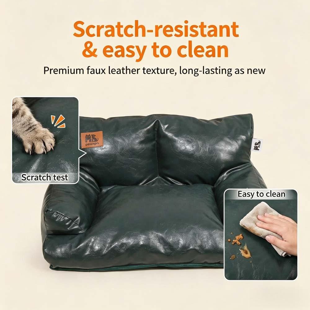 Cool Pet Bed Sofa Waterproof Anti-Scratch Dog Cushion with Pillow Backrest Indoor Pet Couch for Cat Small Medium Dogs Sleeping