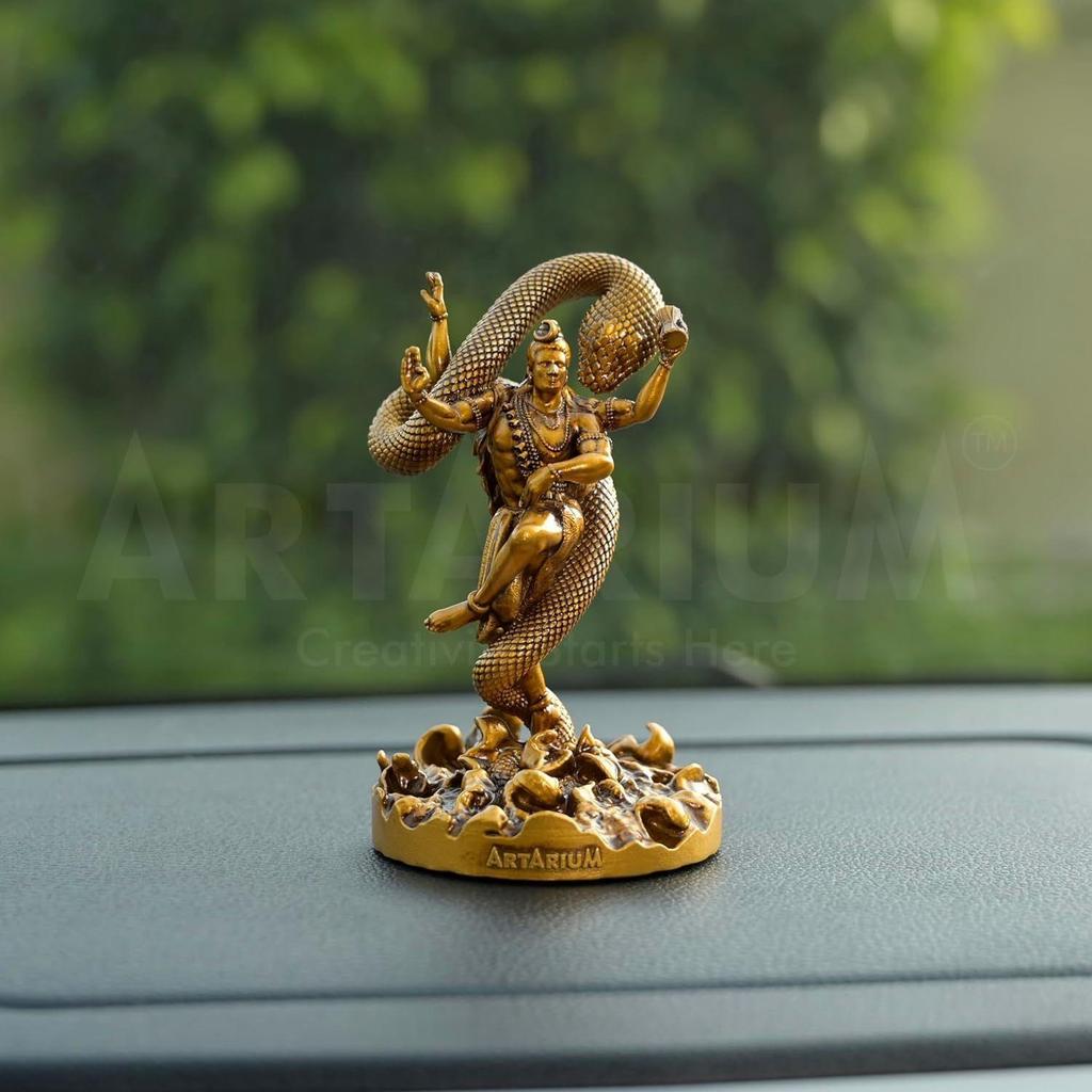 Mystical Shiva Idol Dancing Shivji Statue Handcrafted Shankar Bhagwaan Idol Bholenath Murti Mahadev Statue for Car Dashboard Home Decor Temple