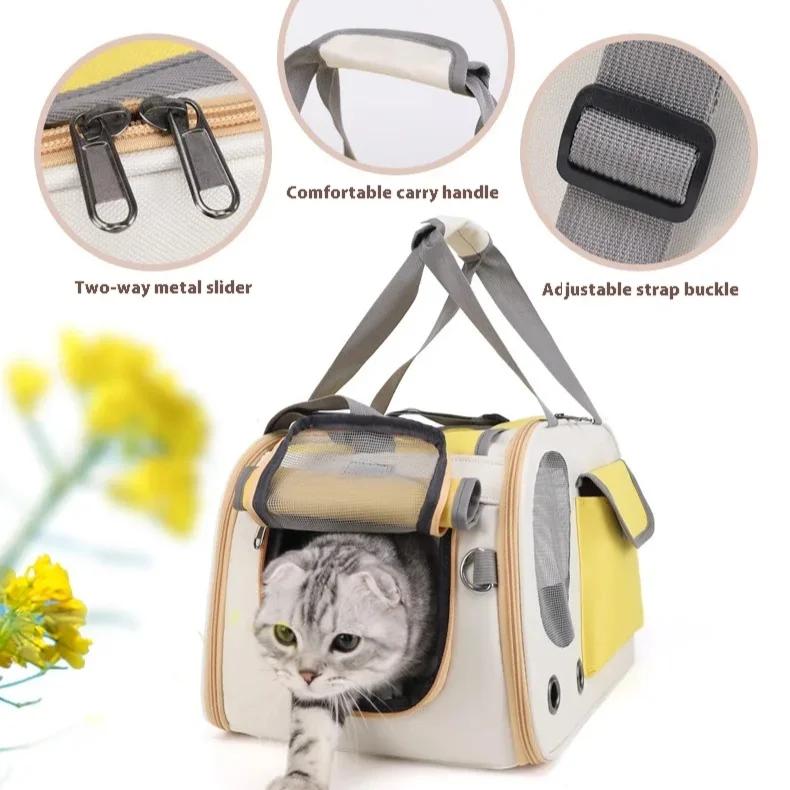 Oddychająca torba transportowa dla kota, torby podróżne dla psów, kotów, składana torba typu tote, torba na ramię dla zwierząt domowych, psów, kotów, akcesoria