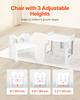 Weaning Table and Chair Set Montessori Toddler Desk with Blackboard White