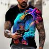 Graphic T Shirt Men's 3D Print Color Round Neck T Shirts Unique Personality Streetwear 2026 Fashion Tee Top