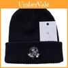 Acrylic Knitted Hat Winter Unisex Beanie With Embroidered Letters Windproof Casual Wear