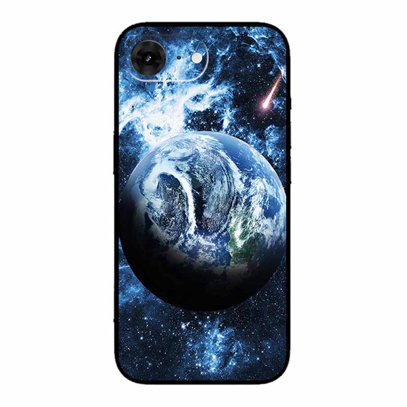 For iPhone 16e 2025 Case 16 E Coque Flowers Black Silicone Soft Back Cover Case For iPhone 16e Phone Cases 6.1" Funda Shockproof