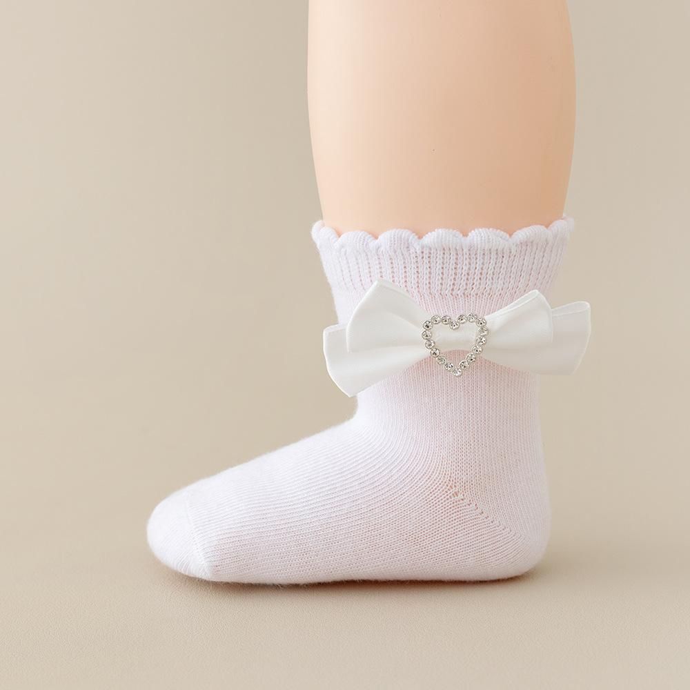 Baby Girl Spring Autumn Cotton Lace Bow Socks Lovely Heart Style Girls Bow Ankle Socks