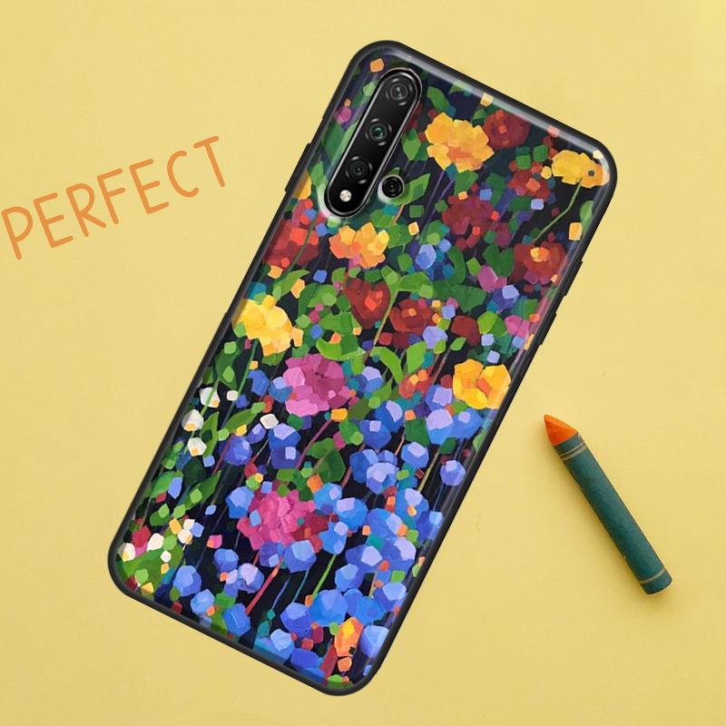 Colourful Flower Painting Art For Huawei Nova Y91 Y70 Y72 Y73 Y60 Y90 Y61 8i 7i 11i 12i 12s 9 10 SE P20 P30 P40 Lite Case