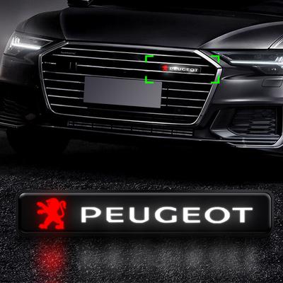 Car Decorative Styling LED Lights Front Hood Grille Badge Car Accessories For Peugeot 206 208 306 307 308 407 408 5008 2008 3008