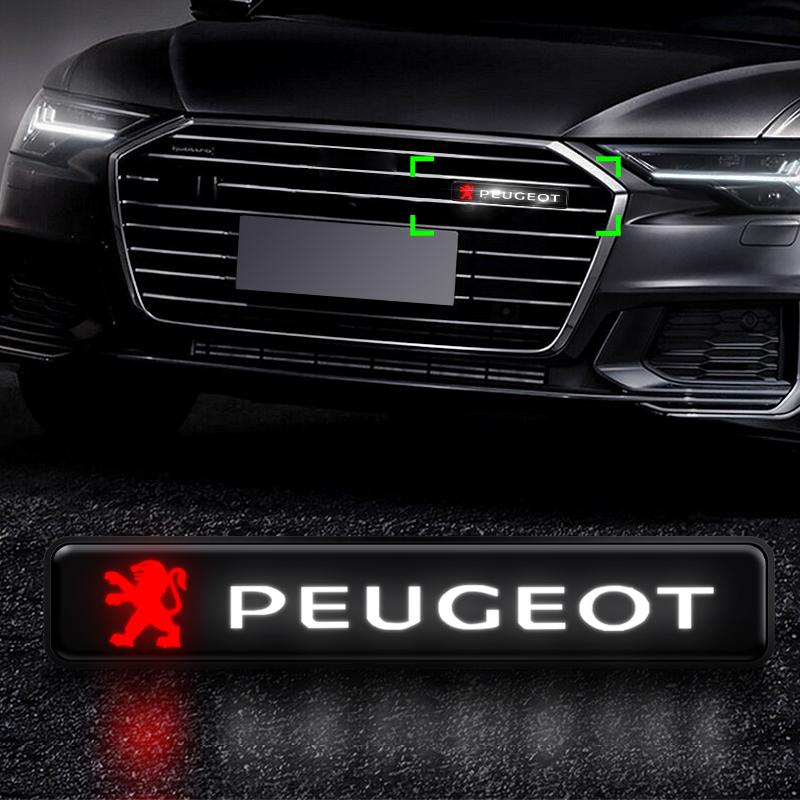 Luces LED de Estilo Decorativo para Coche Insignia de Rejilla del Capó Delantero Accesorios para Coche Para Peugeot 206 208 306 307 308 407 408 5008 2008 3008