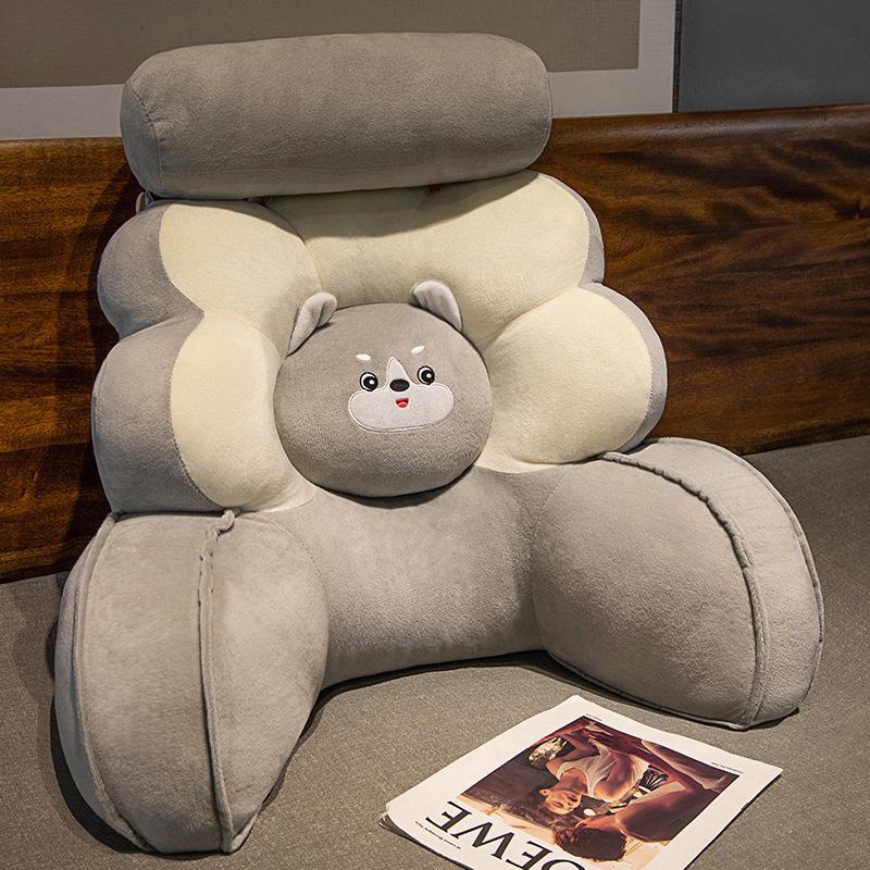 Coussin de taille en forme d'animal et de fleur de dessin animé, coussin de chaise de bureau, coussin de protection de la taille, coussin de lit, canapé, dossier de lecture, coussin de taille