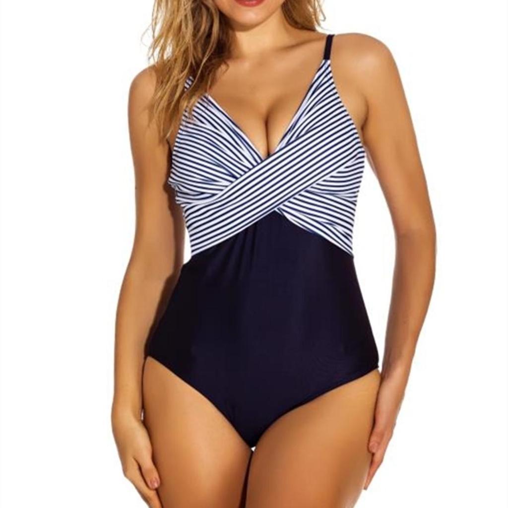European American One-Piece Print Swimsuit with Tummy Control and Open Back for Holidays
