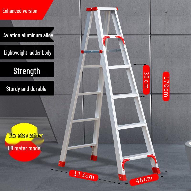 2M Multifunctional Aluminum Alloy Foldable A-frame Telescopic Ladder for Indoor Climbing