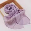 Solid Color Sunscreen Shawl Unilateral Golden Chain Chiffon Hijab Veil Ramadan Long Scarf Outdoor