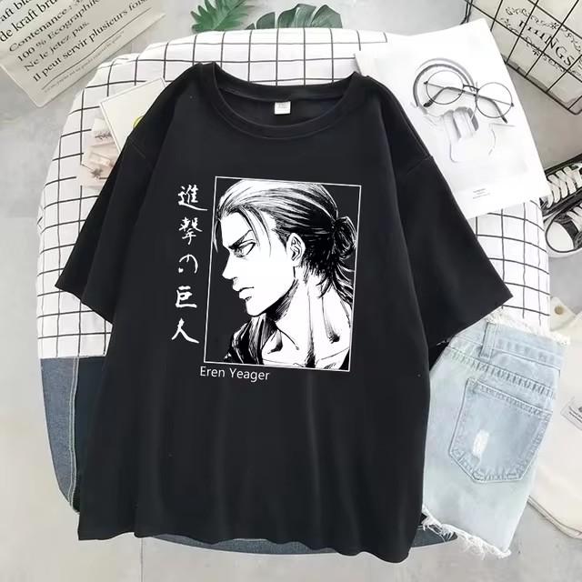 T-shirt Women Men Attack On Titan T Shirt Kawaii Cartoon Titans Attack Graphic Tees Demale Harajuku Summer Tops Japanese Anime