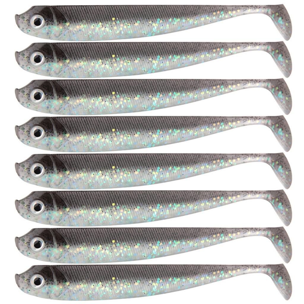 8Pcs Soft Fishing Lures 7.5cm 2.5g Artificial Baits Paddle Tail Swimbaits Fishing Lure for Bass Trout T Tail Baits