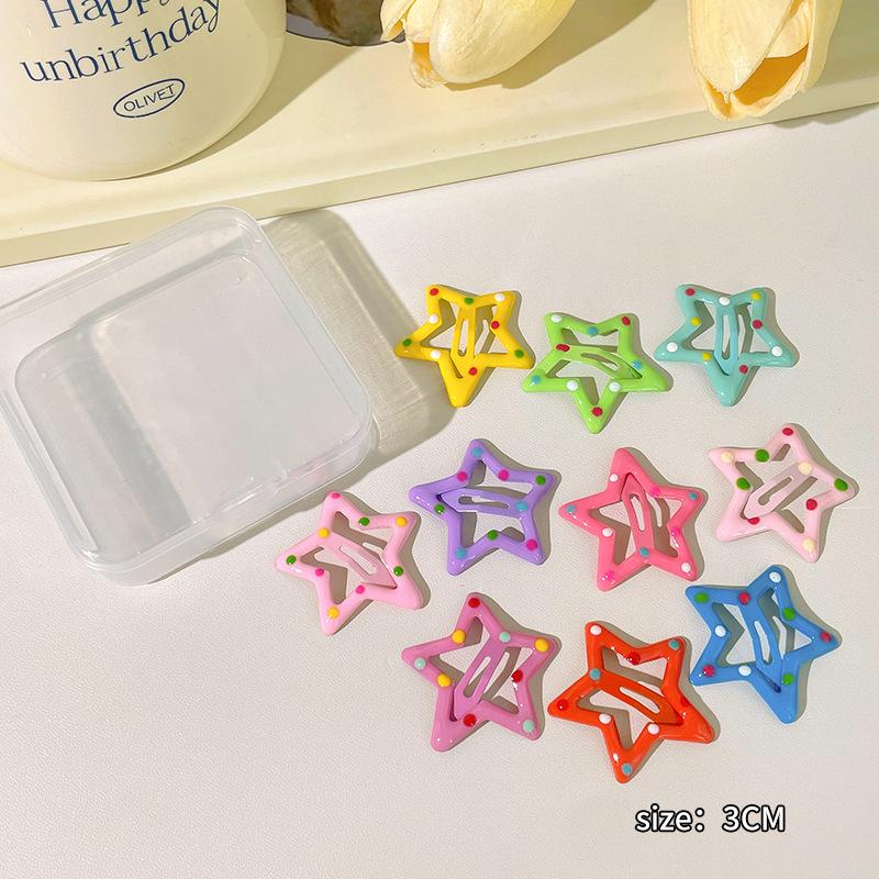Y2K Dopamine Color Pentagram Small Hair Clip for Women & Kids - Cute Bangs & Side Hair Accessory