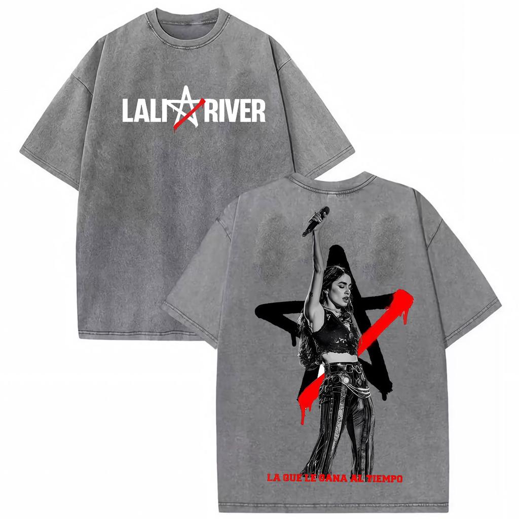 Singer Lali Esposito LA QUE LE GANA AL TIEMPO  Tour Tshirts Unisex Women Summer Hip Hop Vintage T Shirt Cotton Washed T Shirts