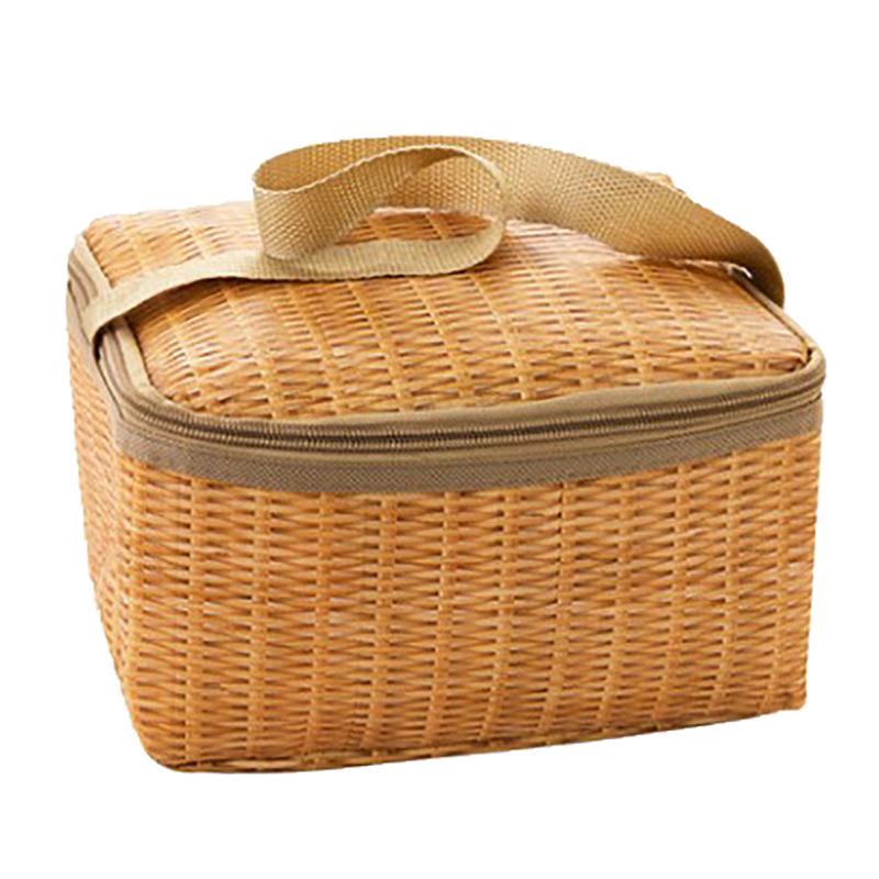 Tragbare Picknicktasche für den Außenbereich, wasserdicht, isoliertes Geschirr, Thermokühler, Lebensmittelbehälter, Korb für Camping-Picknick