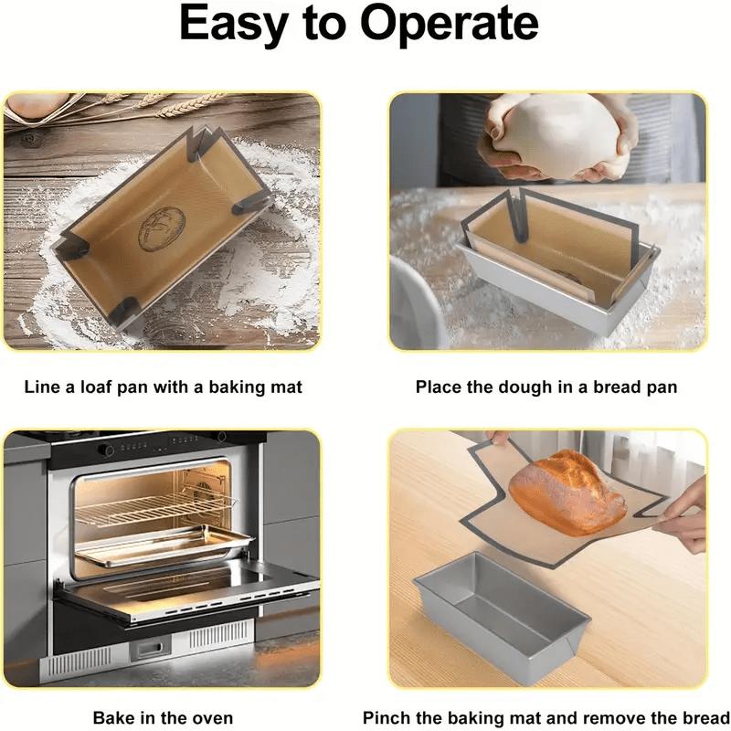 Wiederverwendbarer Silikon-Brotlaib-Backform-Einsatz - Antihaftbeschichtet, Hitzebeständig bis 200°C (185°C),Leicht zu reinigende Pfanne für hausgemachtes Hefe-, Sauerteig- & Schnellbrot