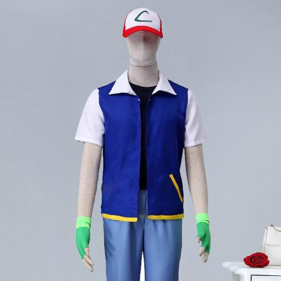3Pcs/Set Anime Outfit Role-Playing Costume Ash Fans Jacket Gloves Hat Set Daily Wear Parties Festivals