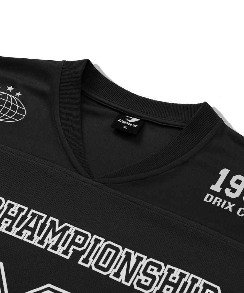 DRIX Rugby Oversized Mesh Jersey Half Sleeve_Black