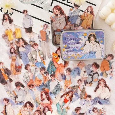 100 Blatt Niedlicher Cartoon Mädchen Charakter Sticker Entzückende Designs zur Handkonto Dekoration DIY Basteln