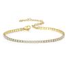 Luxury Zircon Women's Anklet: European & American Trendy, Gold-Plated Tennis Chain with Paved Diamonds