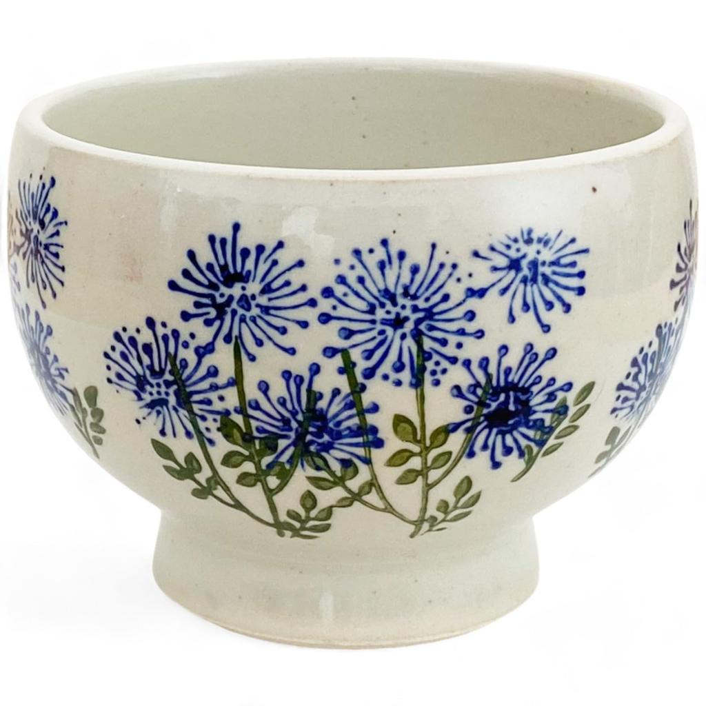 Takumifu High-Based Matcha Bowl, Ceramic, Wildflower Blue, Made in Japan, Hasami Ware