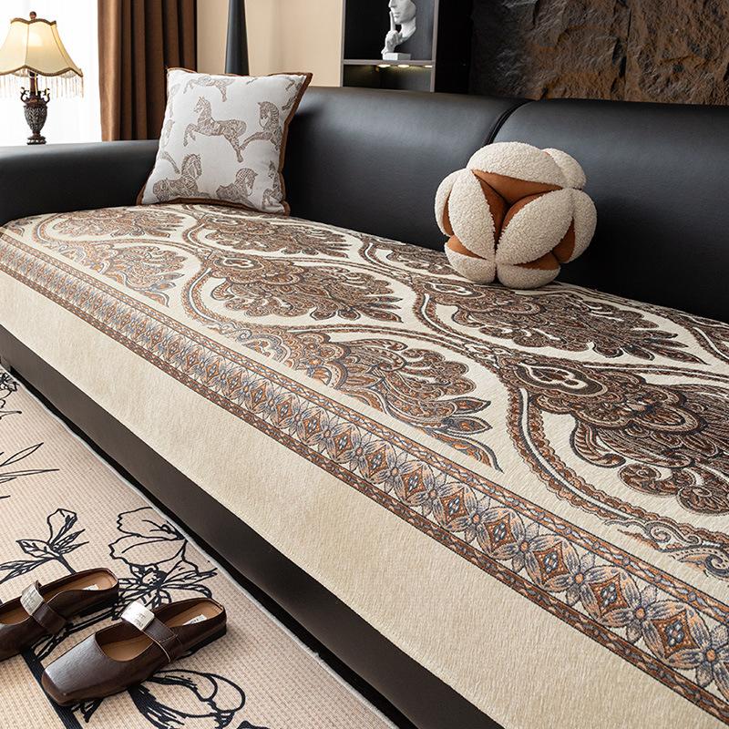 

Новый европейский легкий люкс Новый китайский стиль Четыре сезона Универсальный Шенилл Жаккард Мода Чехол для подушки дивана Полотенце для спинки 90 * 160cm single pack