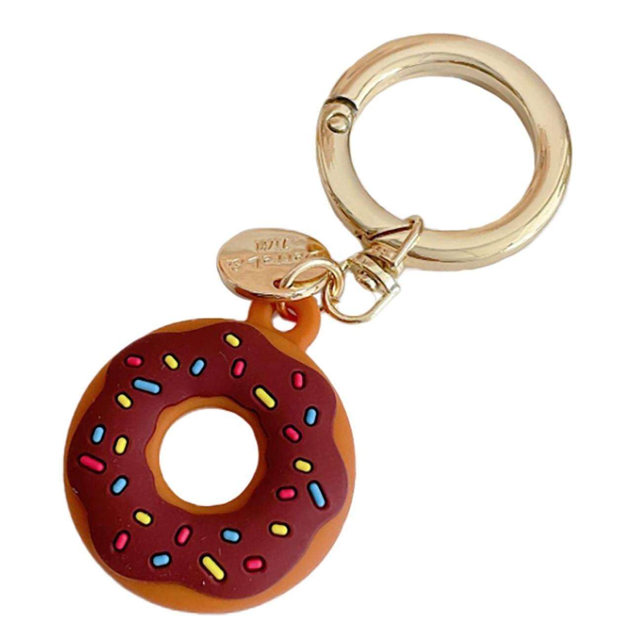 

White Fang Cute Donut Keychain Charm, Stylish Accessory for Women, ZA195 (Brown)