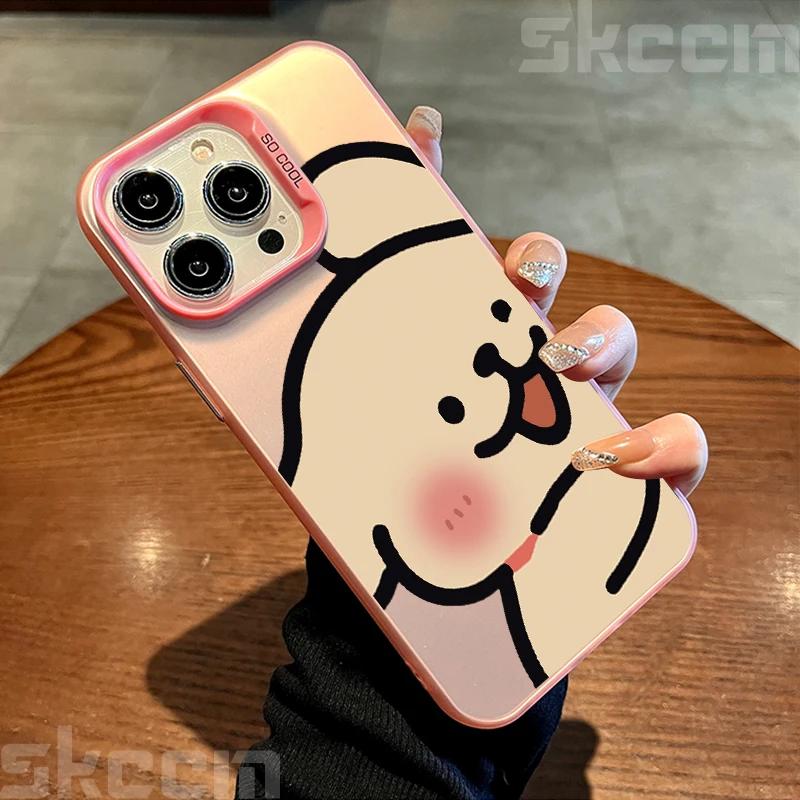 Милый щенок гальваническое серебро чехол для телефона для iPhone 11 12 13 14 15 16 Pro Max X XS XR 7 8 Plus мультяшный парный жесткий чехол