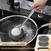 Stainless Steel Wire Pot Brush with Handle for Dishwashing and Cookware Cleaning